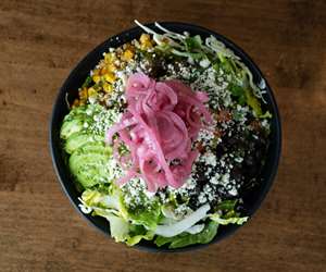 Salad with veggies and avocado