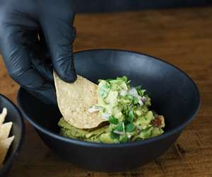 tortilla chips and fresh guacamole